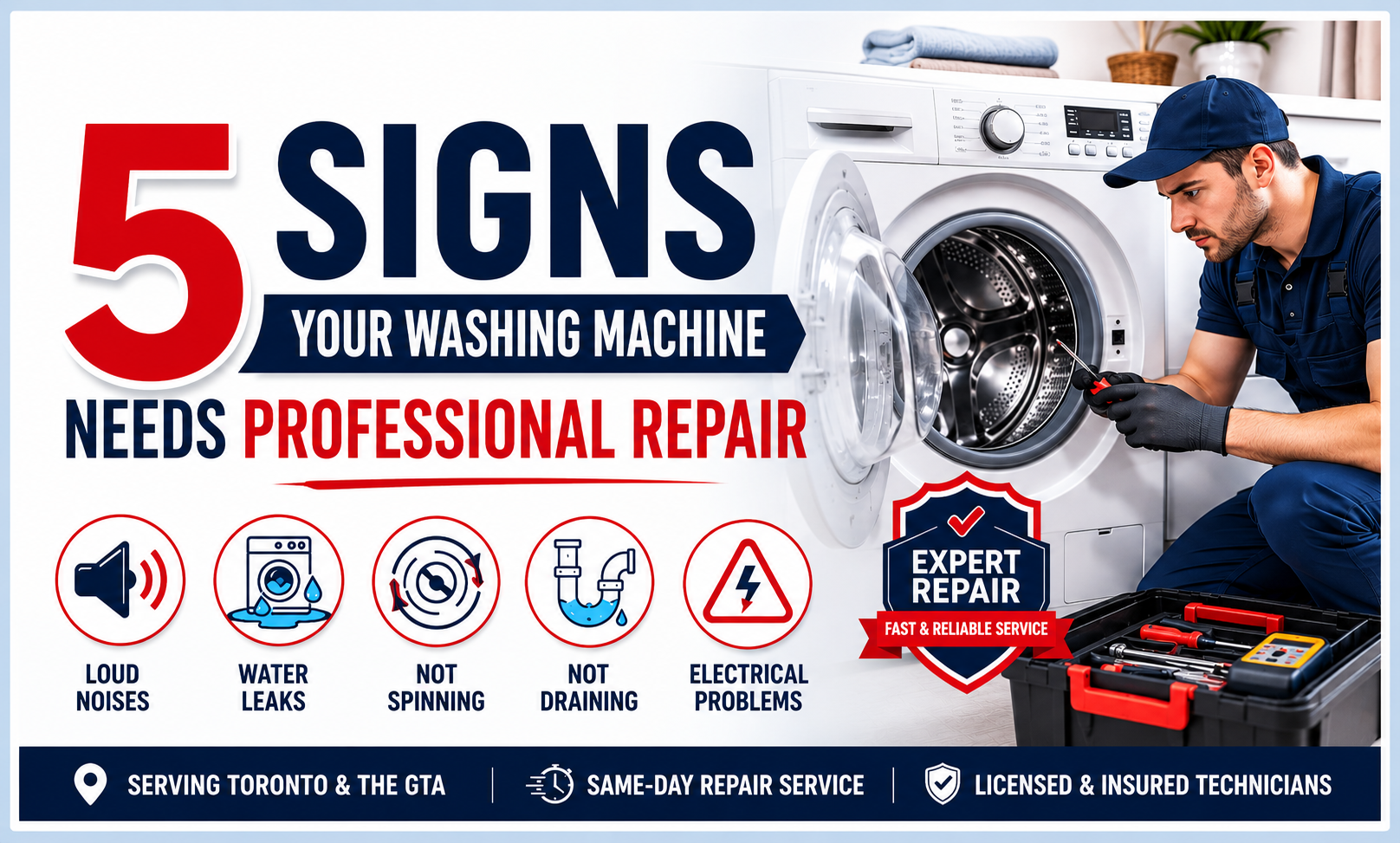 5 signs washing machine need repair canada appliance repair