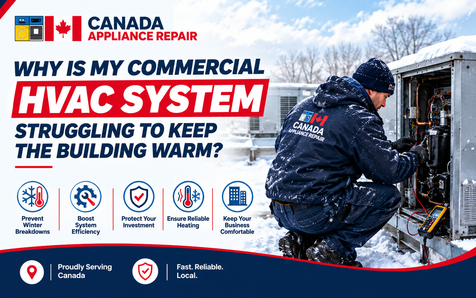 Commercial HVAC system struggling to keep the building warm during Toronto winter